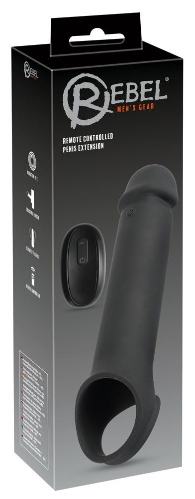 Rebel Remote Control Vibrating Penis Extension Sleeve - Loveangels