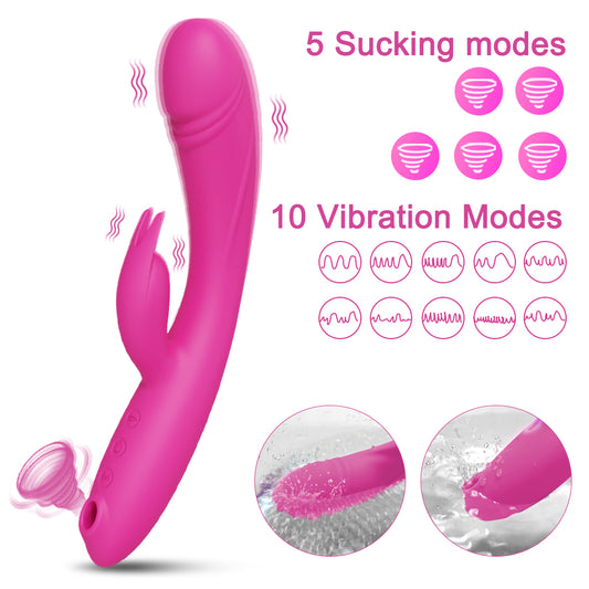 Loveangels Dual Ended Rabbit Vibrator with Air Pulse
