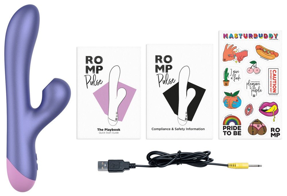 Romp Pulse Double Delights Rabbit Vibrator With Suction - Loveangels