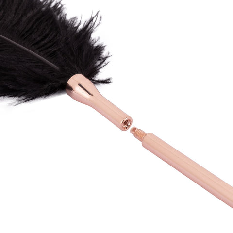 Rosy Gold Feather Tickler & Whip - Loveangels