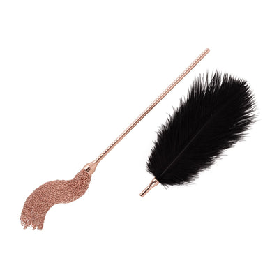 Rosy Gold Feather Tickler & Whip - Loveangels