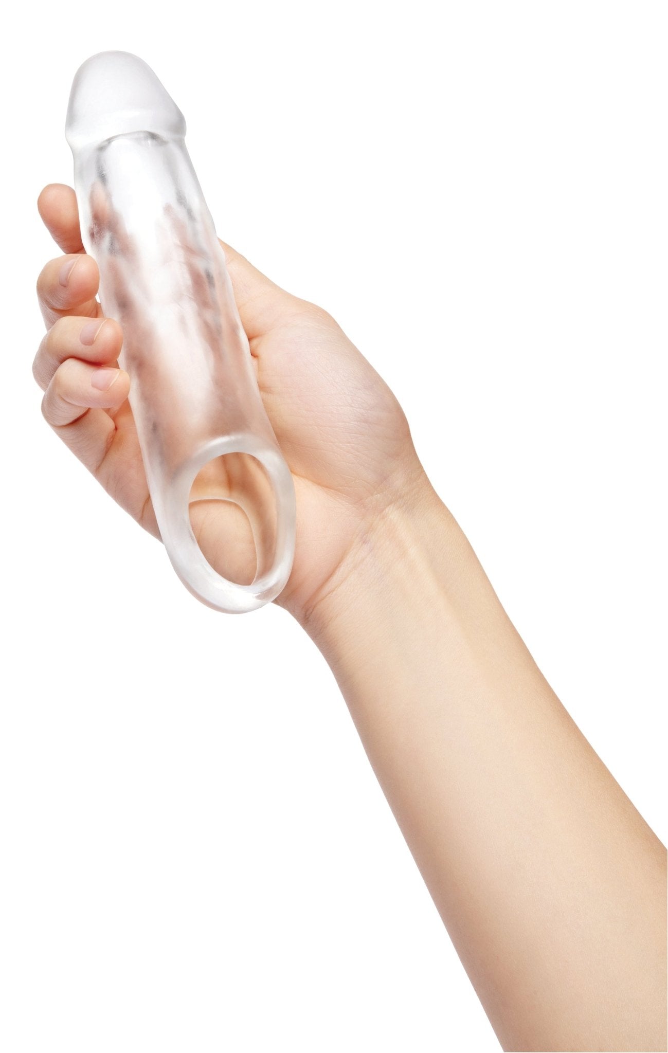 Size Up Clear View 1" Penis Extender With Ball Loop And 3 Rings - Loveangels