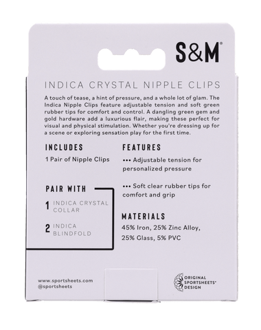 Sportsheets Sex and Mischief Crystal Nipple Clips - Loveangels