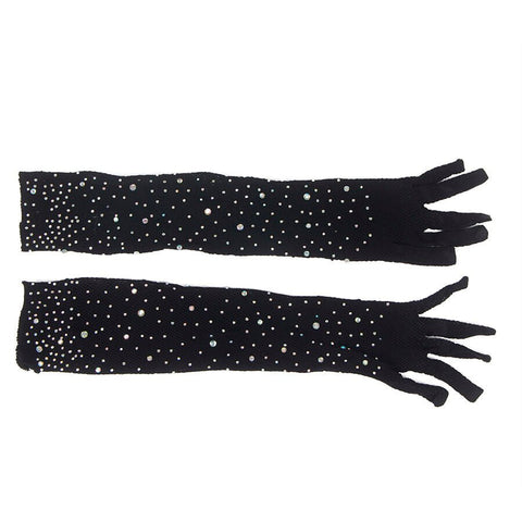 Subblime Accesories Charming Black Glitter Gloves - Loveangels