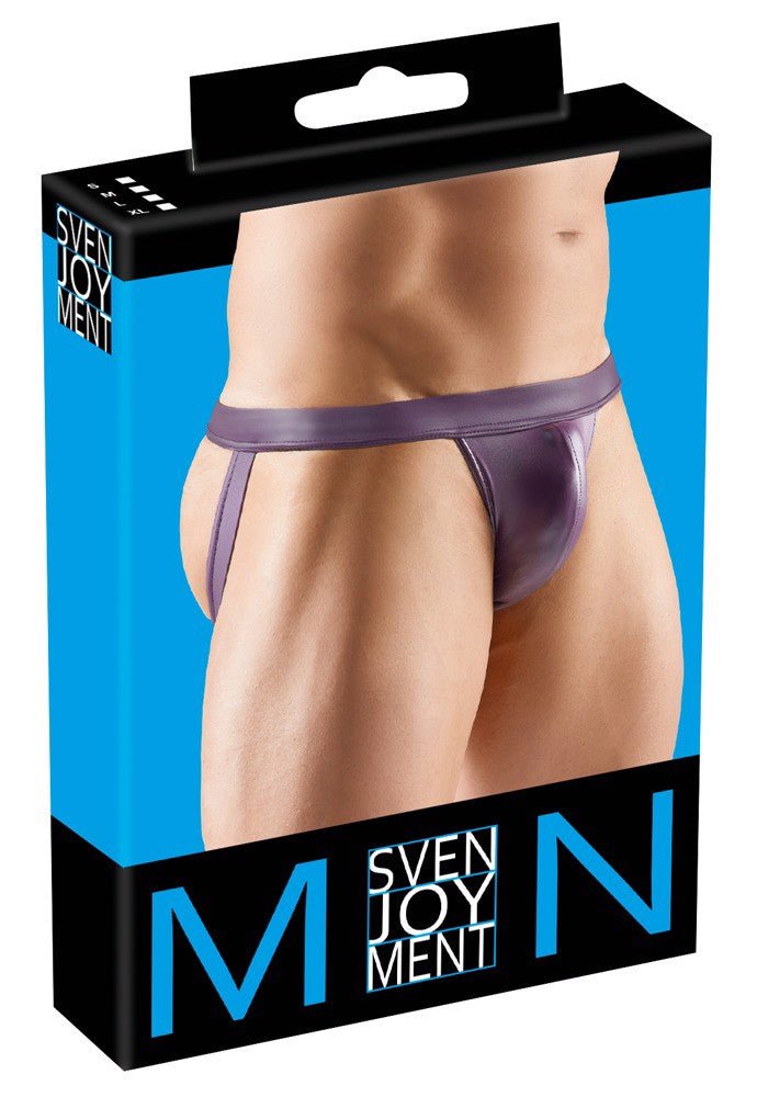 Svenjoyment Wet Look Burgundy Jockstrap - Loveangels