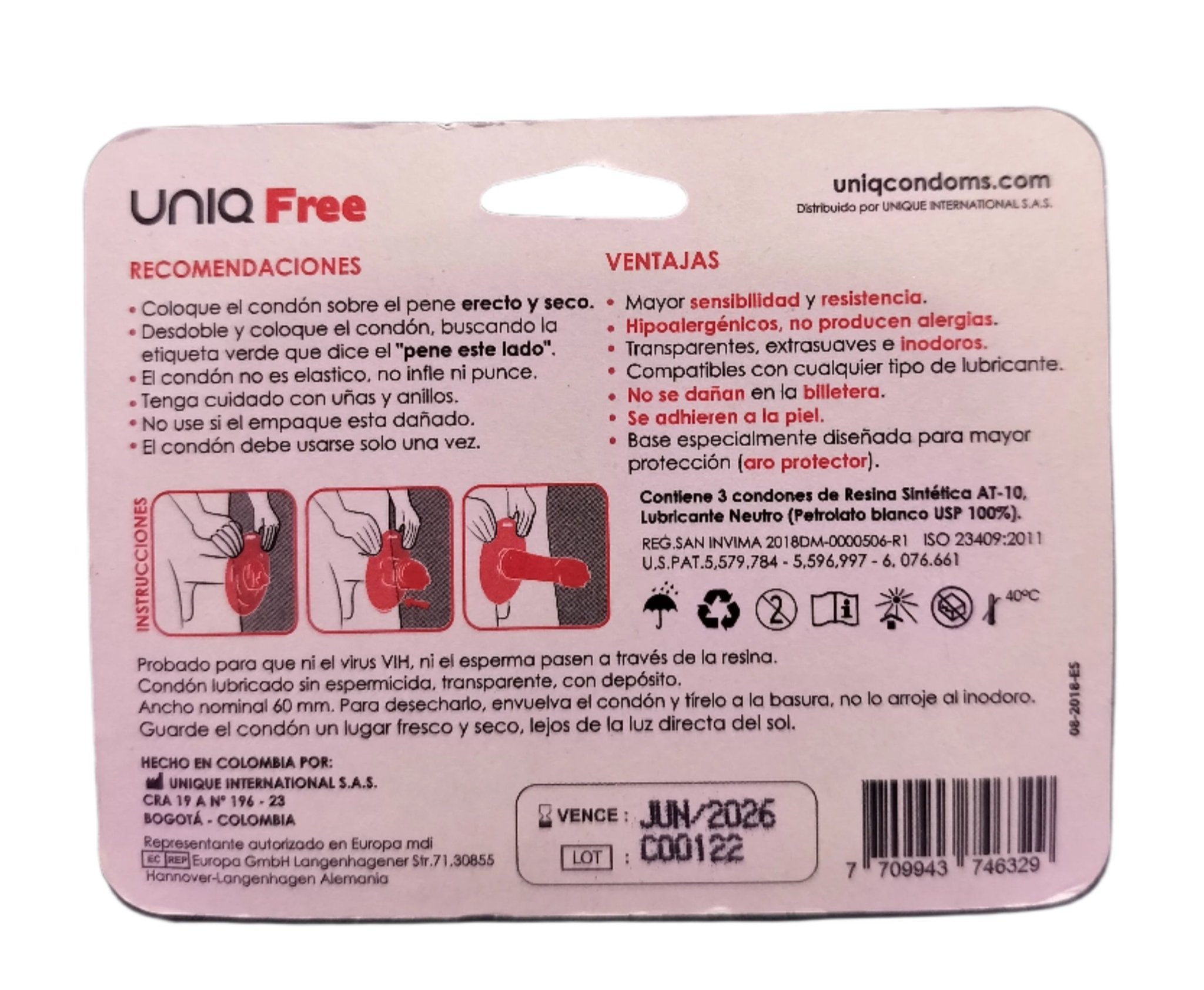 UNIQ Latex Free Condoms 3pk - Loveangels