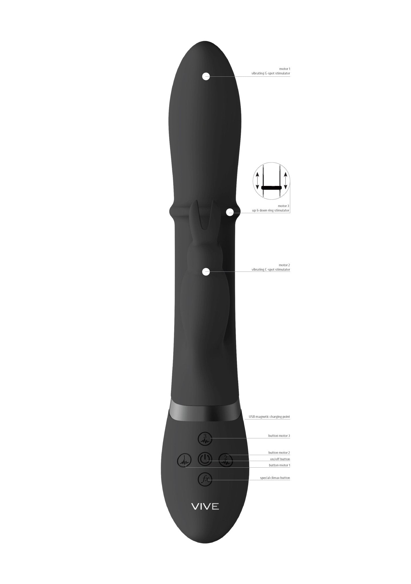 Vive Halo - Moving Ring Rabbit Vibrator - Loveangels