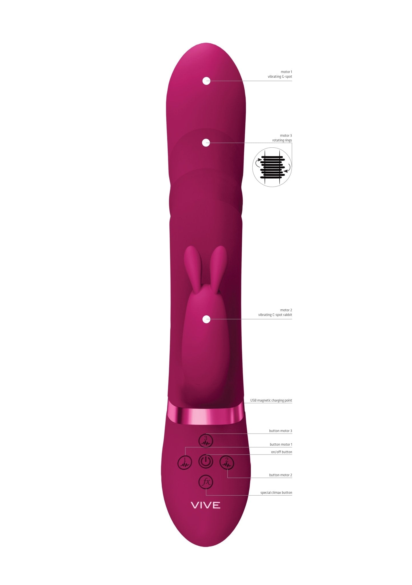 Vive Nari - Rotating Beads Rabbit Vibrator - Loveangels
