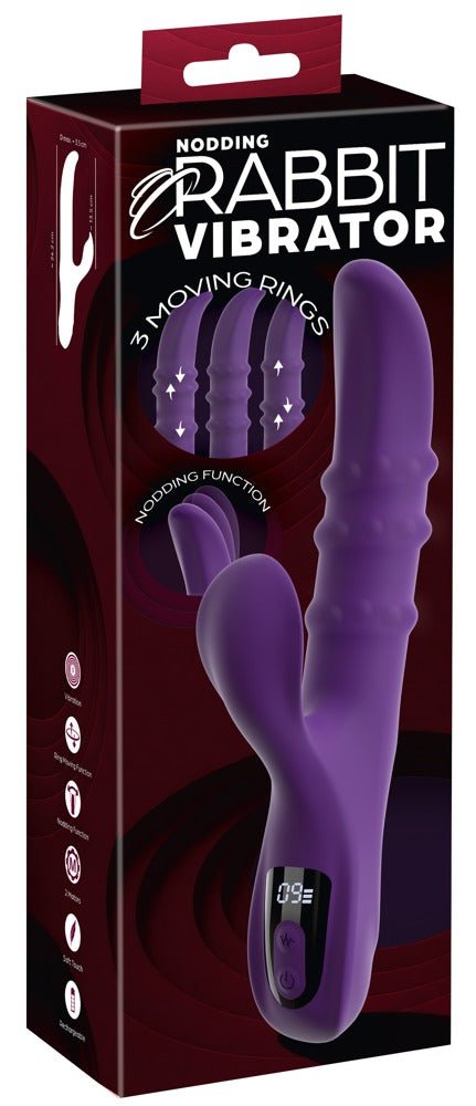 You2Toys Nodding Rabbit Vibrator with 3 Moving Rings - Loveangels