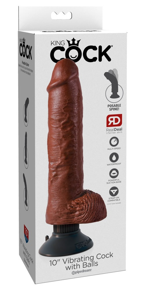 King Cock 10 Inch Vibrating Cock with Balls