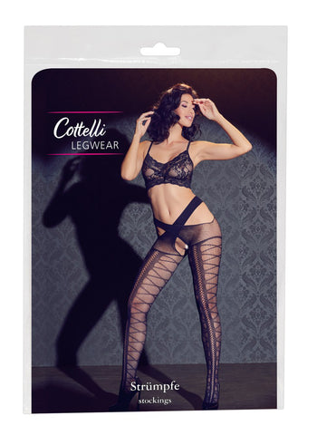 Cottelli Stockings with Hip Straps
