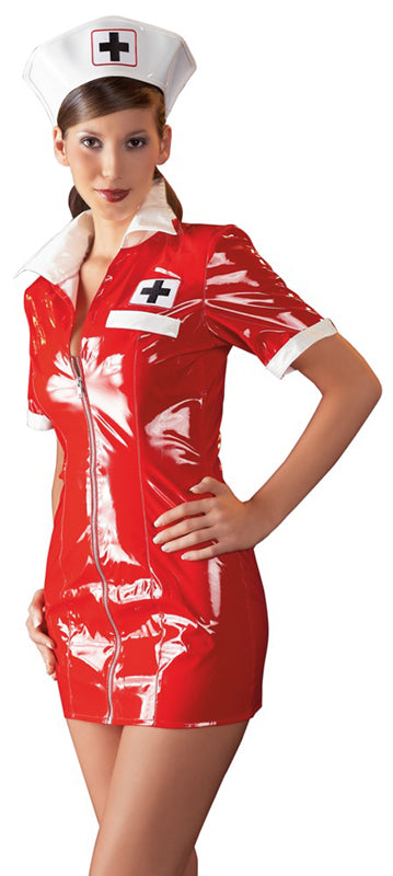 Black Level Red Vinyl Nurse Dress