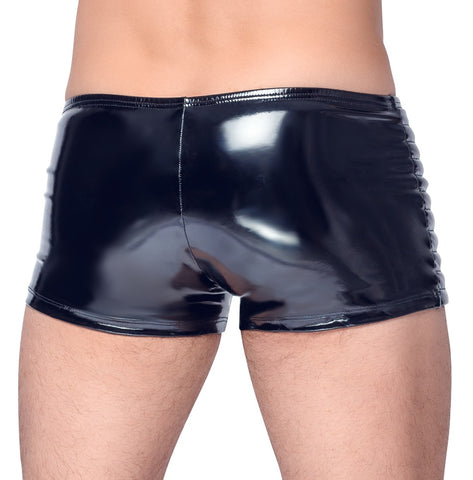 Men's Wet-Look Biker Shorts - Large