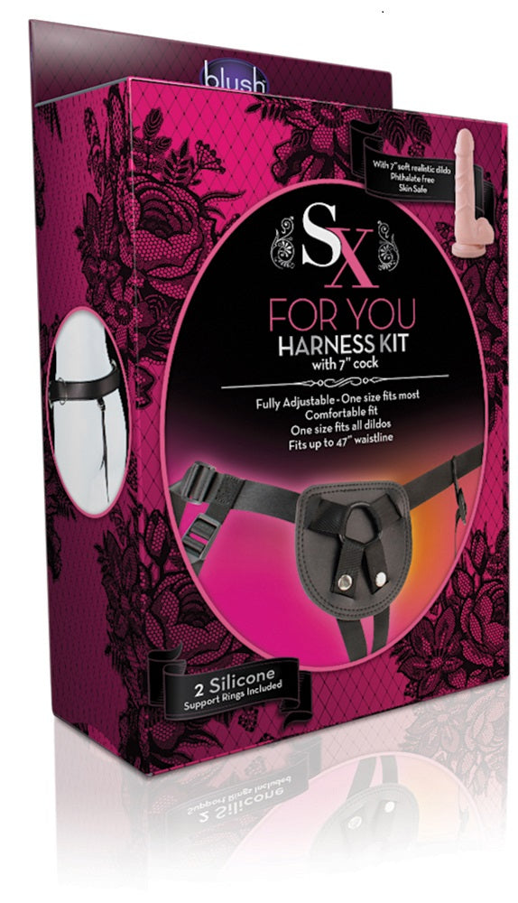 Sx For You Harness Kit With 7 Inch Cock box