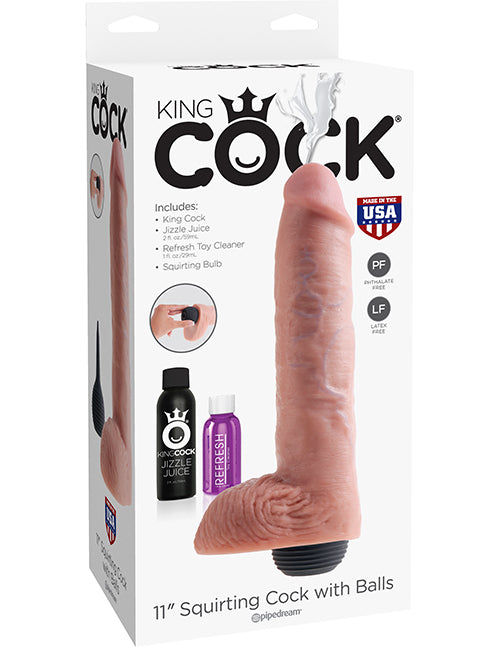 King Cock 11 Inch Squirting Cock With Balls 