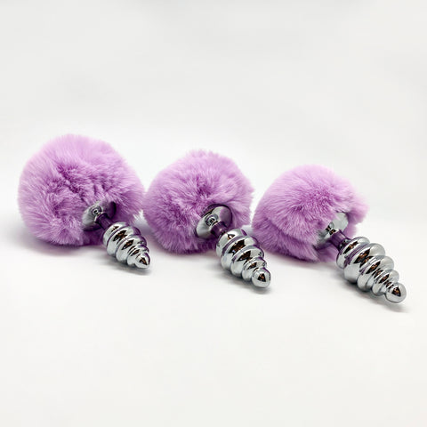 Metal Anal Fluffily Twist Plug Medium