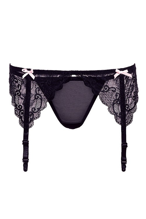 Barley Bare Garter Panty With Bows front