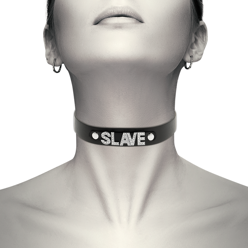 Coquette Choker Vegan Leather - Slave worn on neck