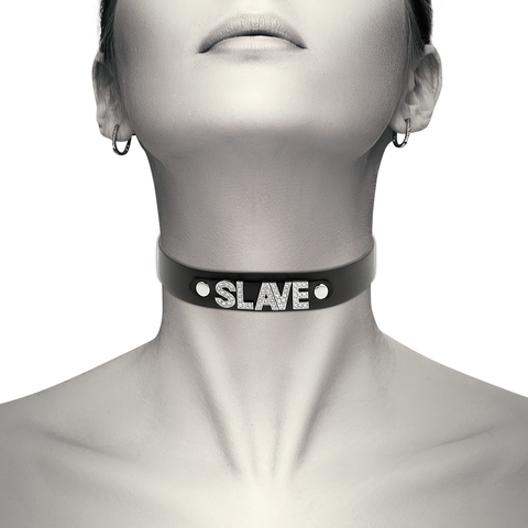 Coquette Choker Vegan Leather - Slave worn on neck