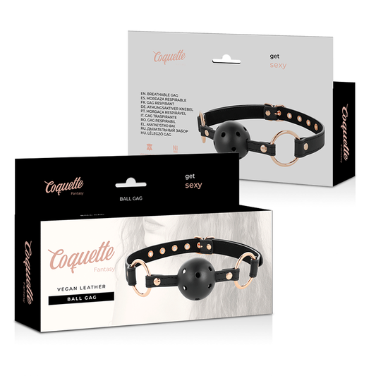 Coquette Fantasy Breathable Ball Gag box back and front
