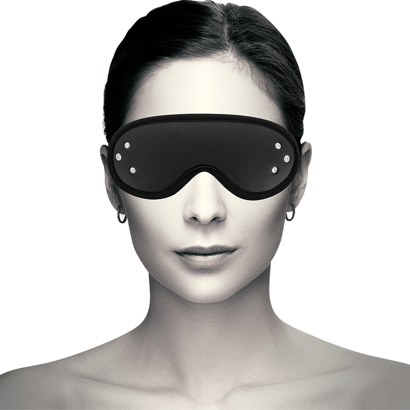 Coquette Fantasy Vegan Leather Blind Mask in use
