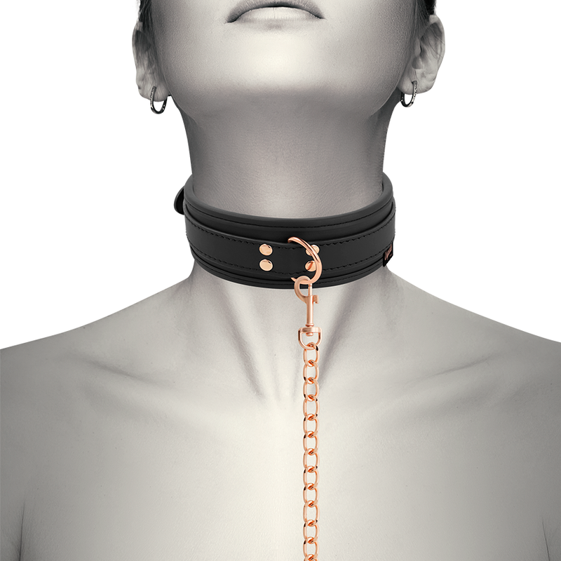 Coquette Fantasy Vegan Leather Collar in use