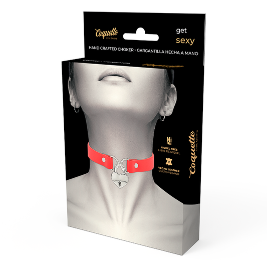 Coquette Hand Crafted Choker Keys Heart - Red box