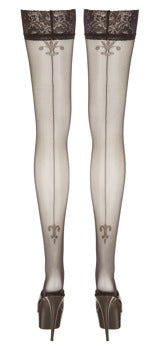 Cottelli Decorative Seam Hold Up Stockings back