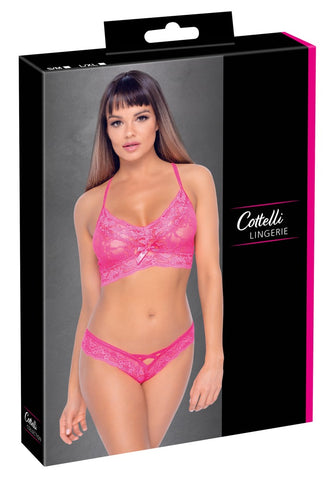 Cottelli Pink Lace Bralette And Panty Set box