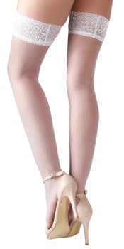 Cottelli Self Hold Up Stockings white