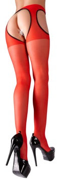 Cottelli Suspender Tights red back