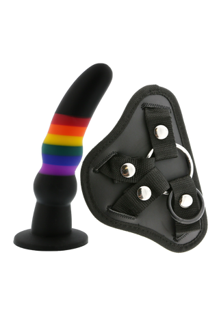 Dream Toys Colourful Love dildo and harness