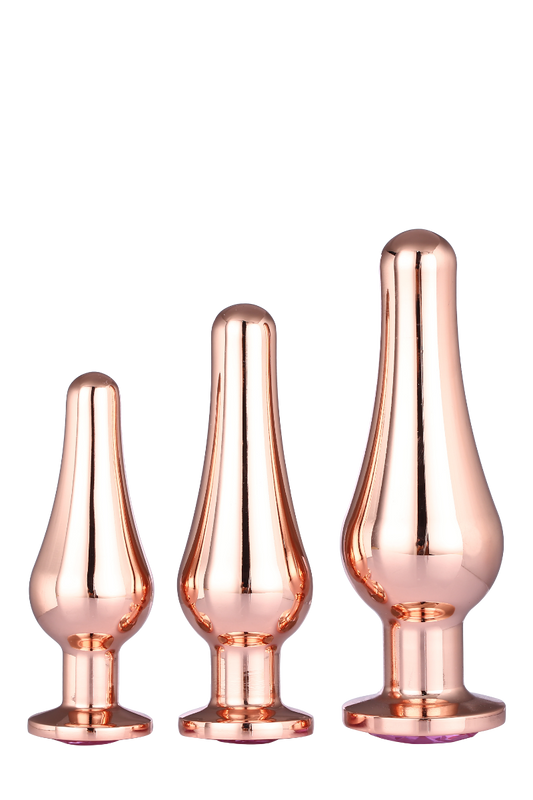 Dream Toys Gleaming Love Pleasure Plug Set - Rose Gold