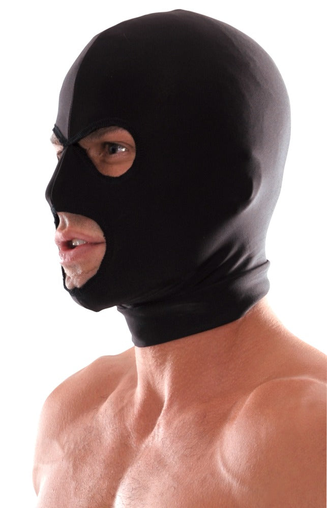Fetish Fantasy Series Spandex 3-Hole Hood on man