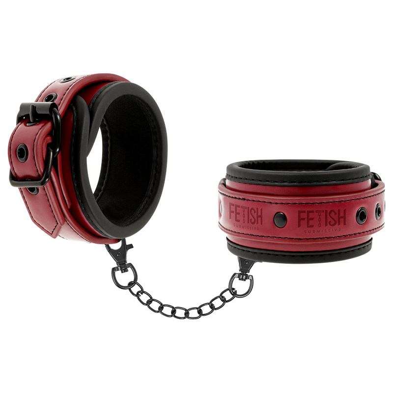 Fetish Submissive Dark Room Vegan Leather Handcuffs