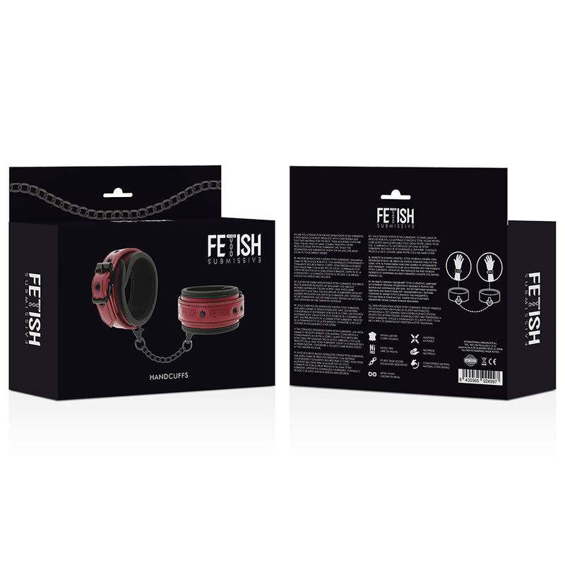Fetish Submissive Dark Room Vegan Leather Handcuffs box