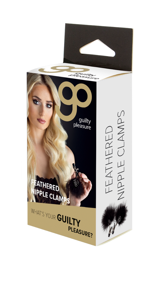 Guilty Pleasure Feathered Nipple Clamps box