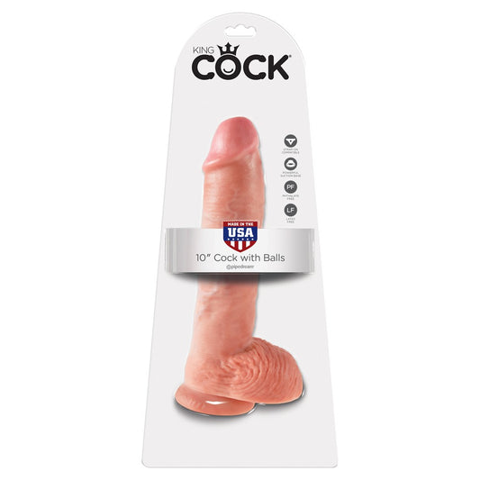 King Cock 10 Inch Cock With Balls flesh packaging