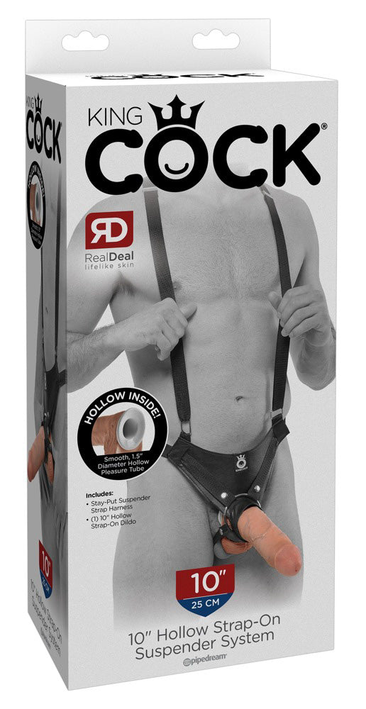 King Cock 10 Inch Hollow Strap-On With Suspender Harness box