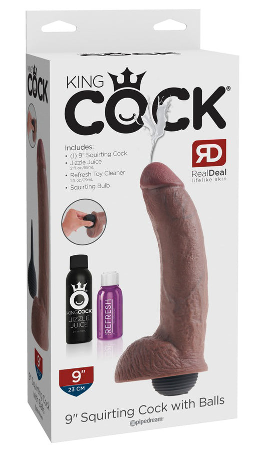 King Cock 9 Inch Squirting with Balls box