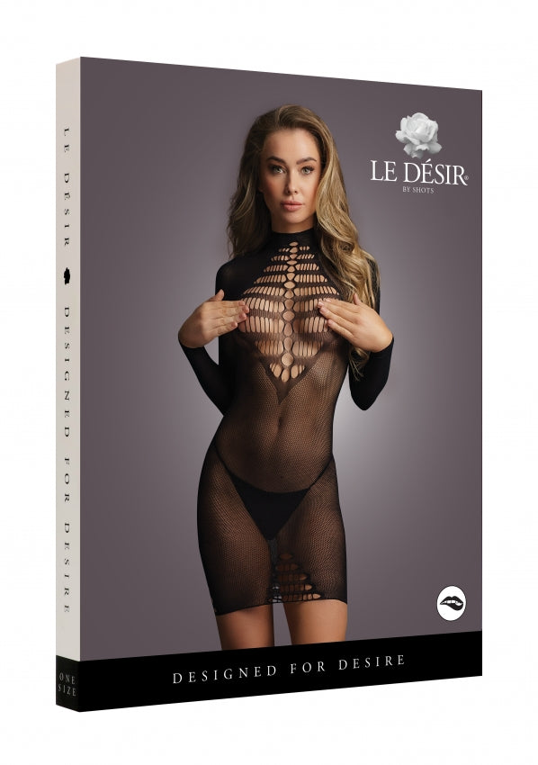 Le Désir Long Sleeve Fishnet Dress box