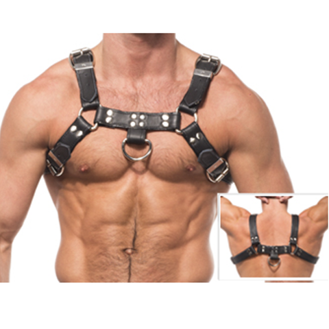 Leather Body Chain Harness III front and back