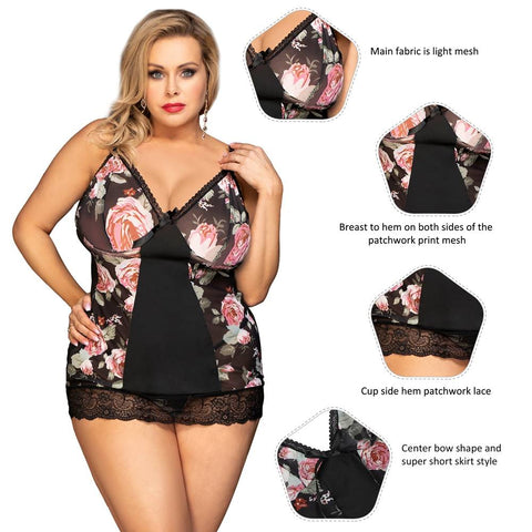 Loveangels Floral Print Babydoll details
