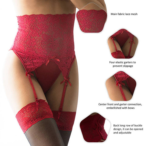 Loveangels Sexy Lace Garter Belt with Thong details