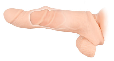 Nature Skin Penis Sleeve with Extension on dildo