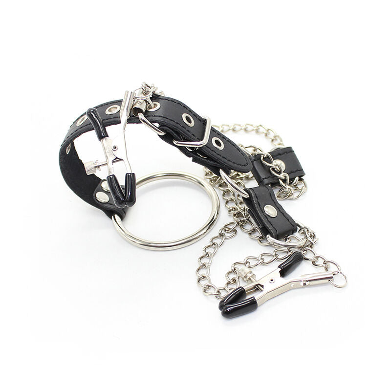 OHMAMA Fetish Cock Ring With Nipple Clamps