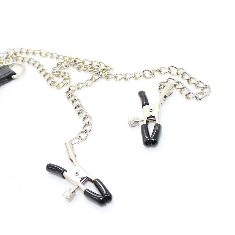OHMAMA Fetish Cock Ring With Nipple Clamps closeup