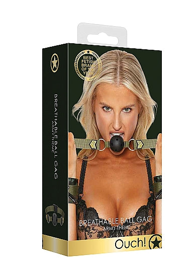 Ouch! Army Theme Breathable Ball Gag box