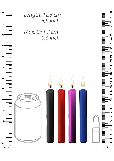Ouch! Hot Wax Candles 4 Pieces size