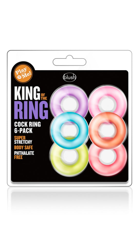 Play With Me King Of The Cock Ring 6pk packaging